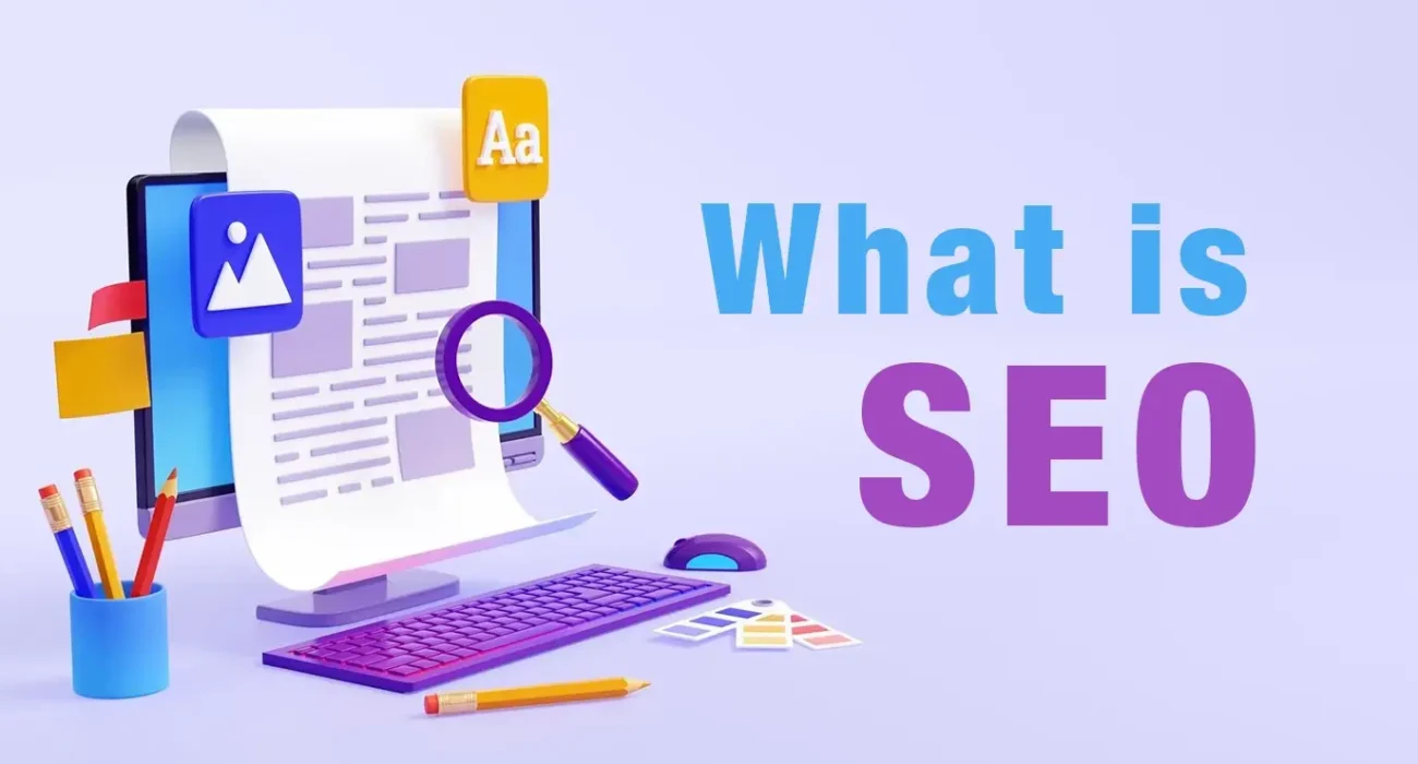 What is SEO illustration showing search engine optimization concept